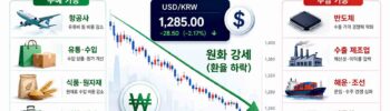 원달러환율이내려가면수혜주