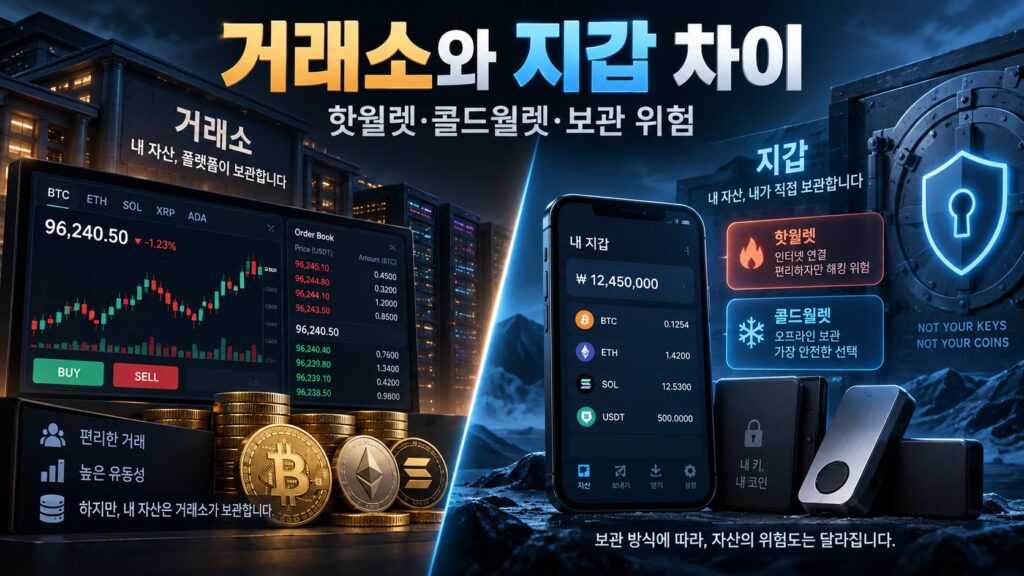 거래소와 지갑차이 블로그 대표이미지
